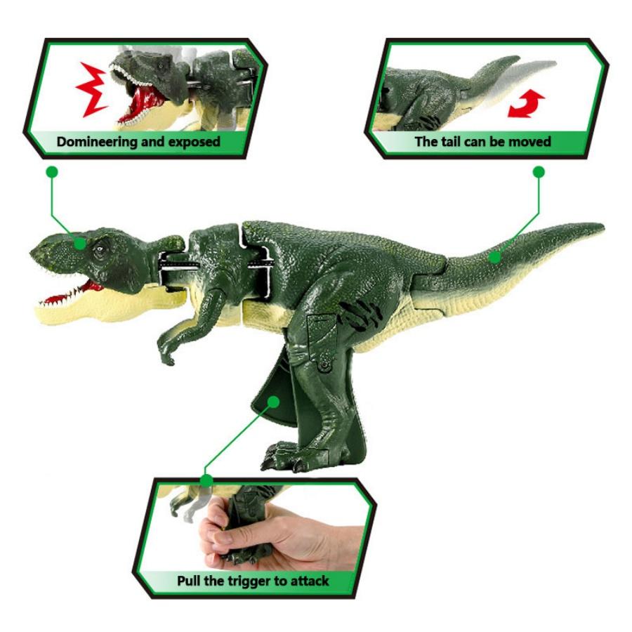 Press Bite Roaring Electronic T-Rex Dinosaur Toy, Shaking Head & Sound Effects, Interactive Tyrannosaurus Gift For Kids