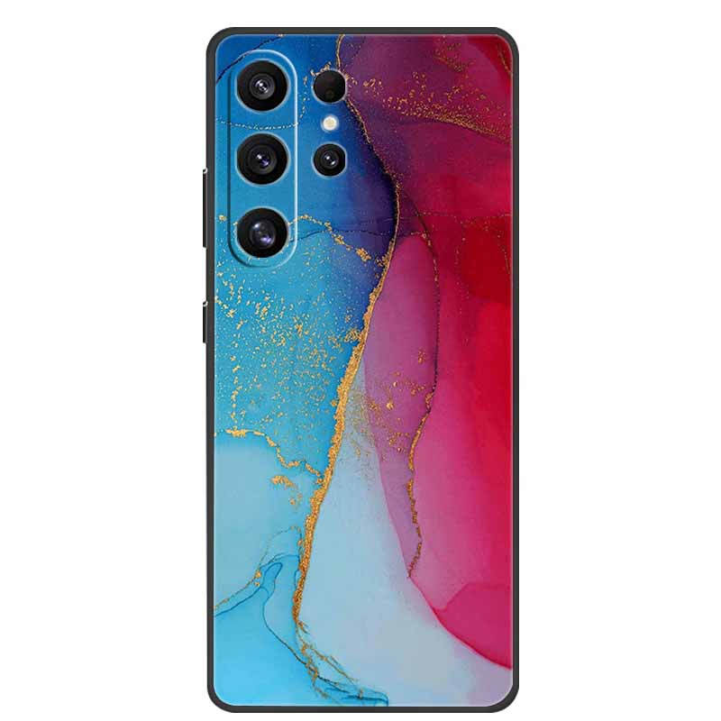 Phone Case For Samsung Galaxy S26 Ultra Colorful Painted Soft Silicone Bumper for Samsung S26 Ultra Case Marble Shockproof Cover