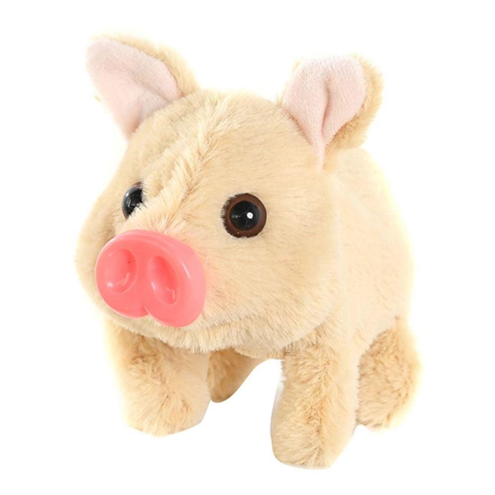 with Wagging Tail Electric Pig Plush Toy Can Walking Stuffed Animal Pig Doll  Interactive Play