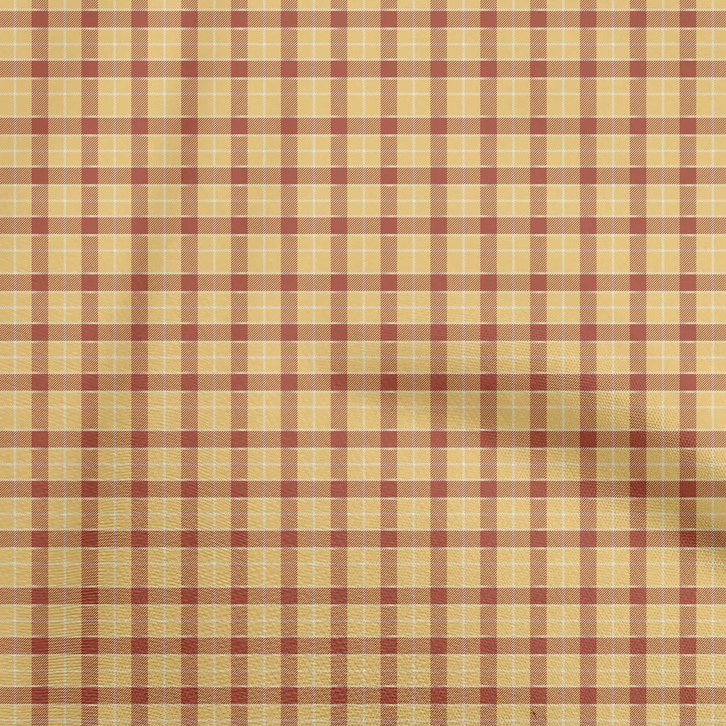 oneOone Cotton Flex Green Fabric Check Sewing Material Print Fabric By The Yard 40 Inch