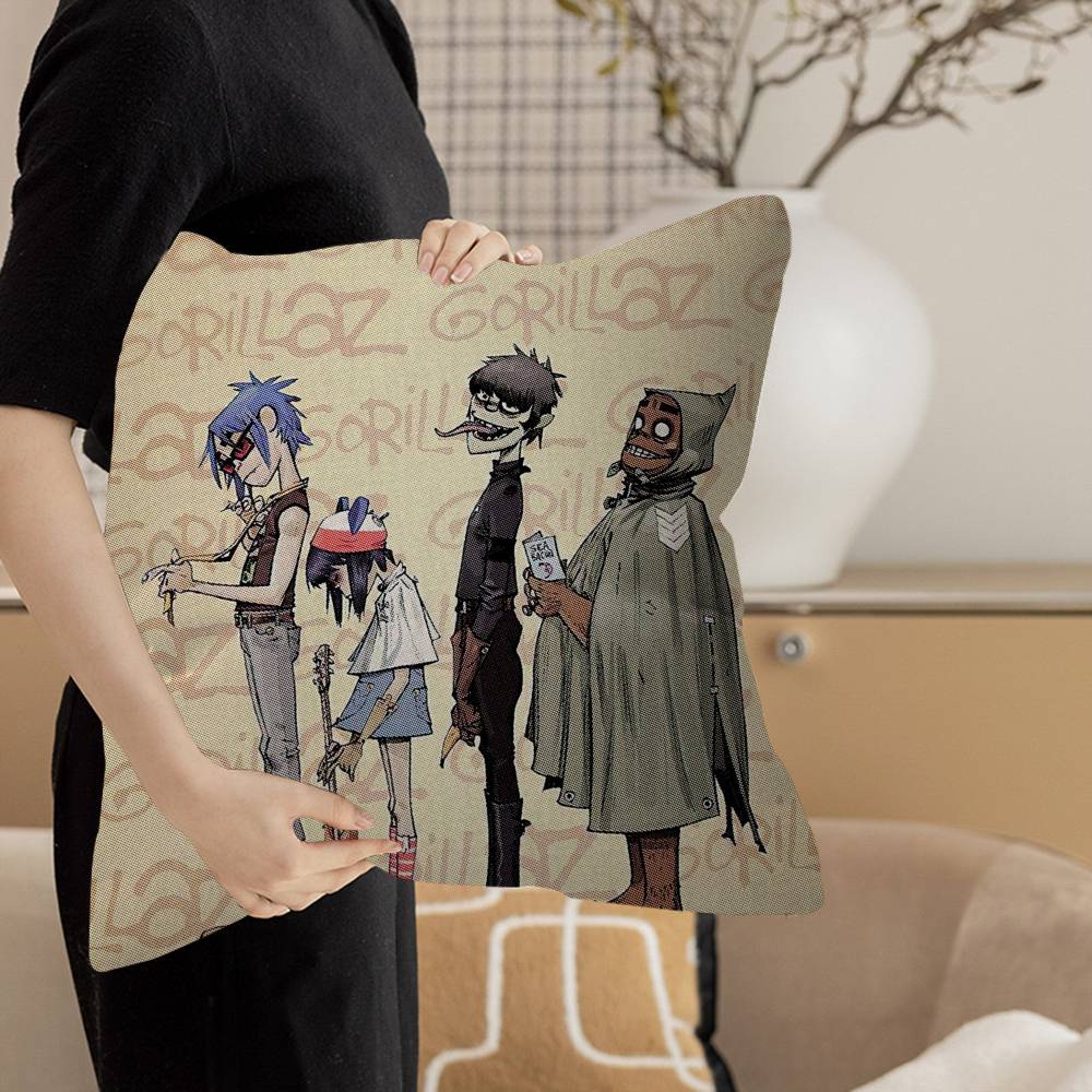 Music G-Gorillaz Cushion Cover Pillowcase Upholstery Sofa Throw Pillow Home Decor Pillowcas