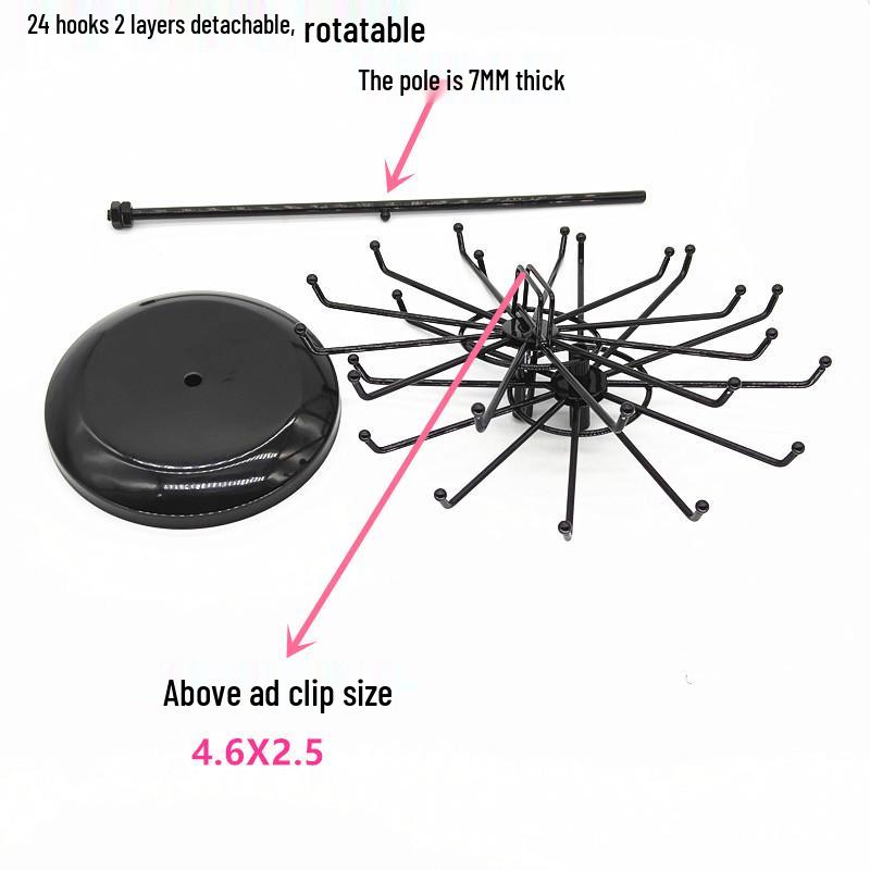 Rotating Desktop Jewelry Display Rack with Free Shipping - Keychain, Bracelet, Mobile Pendant Storage.