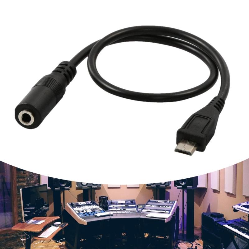 Micros USB 5P Adapter Cable 3.5mm Female Audios Cable Cord for Clip Mics Microphones Convert Adapter Wire