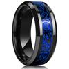 Luxury 8mm Gold Color Men Stainless Steel Wedding Rings Inlay Meteorites Engagement Rings For Men Party Jewelry Drop Shipping