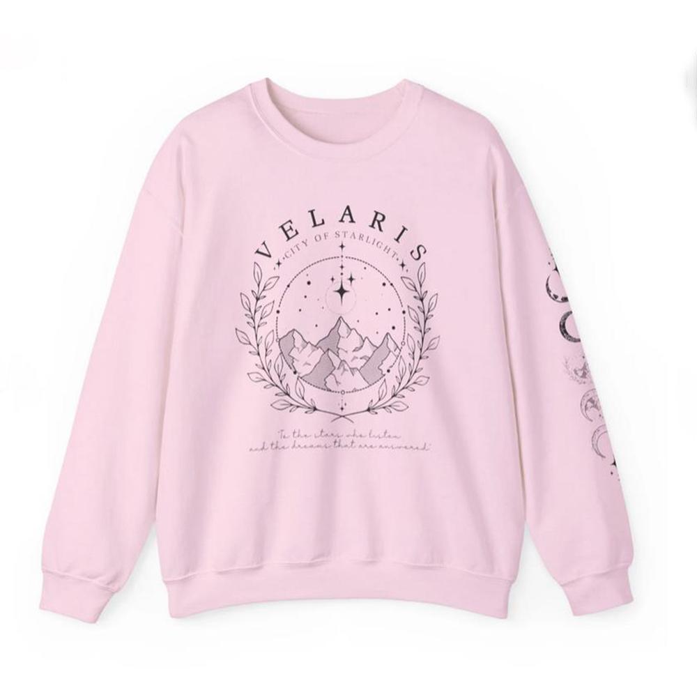 Velaris Damen Sweatshirt mit Ärmelaufdruck Shirt ACOTAR Merch Sarah J Maas Pullover Stadt des Sternenlichts Pullover Feyres Tattoo Sweatshirt