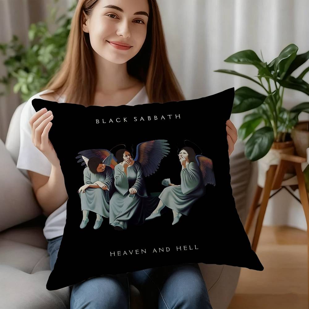 B-Black S-Sabbath Kapela Povlak na polštář Dekorativní na pohovku Domácí Oboustranný tisk Krátký plyšový Polštář Povlak na polštář Sváteční dárek