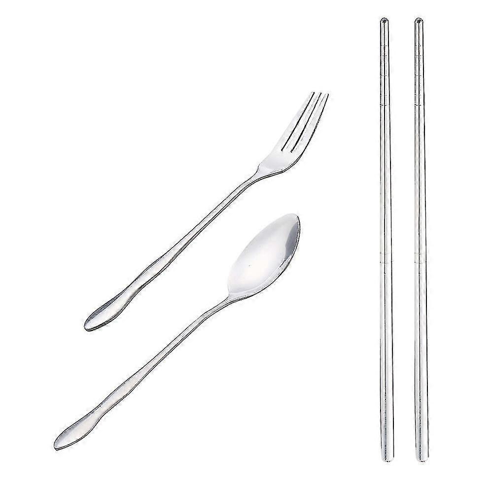 Portable Folding Travel Dinnerware Set Stainless Steel Tableware Campi