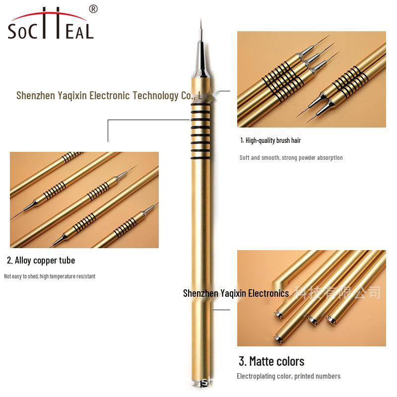 

Gold Metal Rod Nail Art Brush with Black Leather Case (5/7/9/11/13mm)
