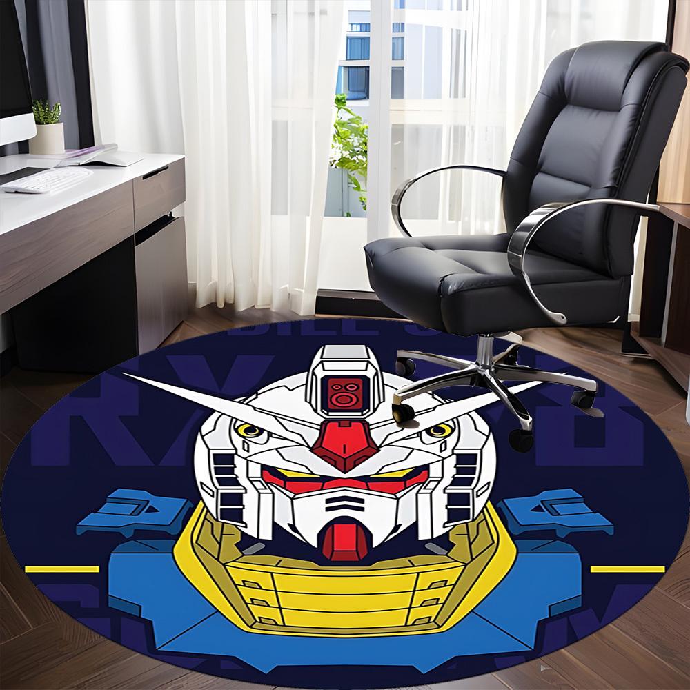 1PC Mobile Suit Gundam Office Round Rug, Non-slip, Soft and Durable Office Rug for Interior Decoration, Perfect for Office Yy250915097