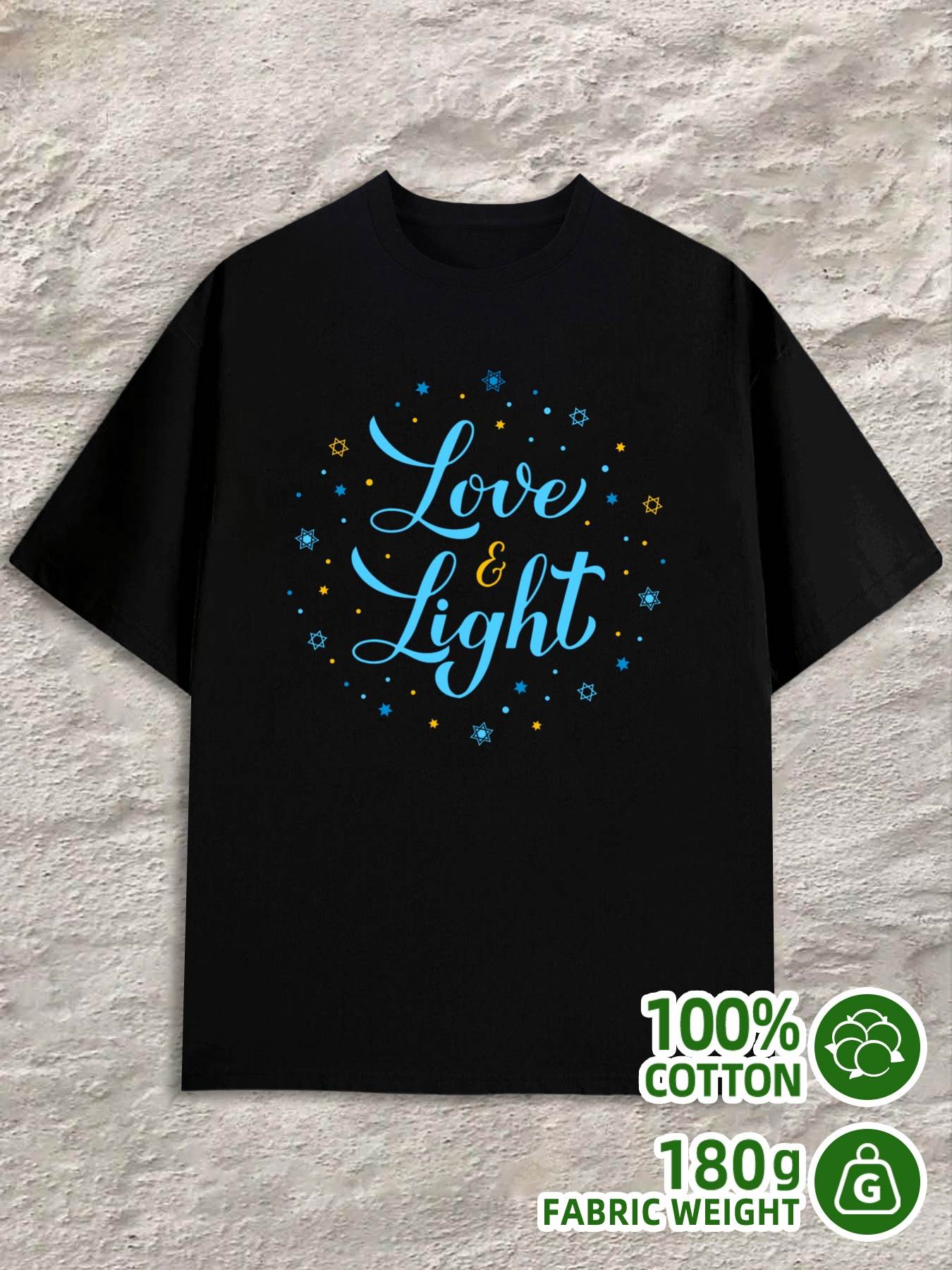 T-Shirt Y2K 3xl Love and Light Black Regular Fit 3XL