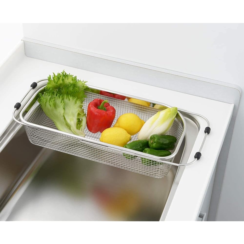 Nagao Tsubame-Sanjo Sink Drainer Rack, Extendable, 425-545cm, Deep Type, 18-8 Stainless Steel, Made