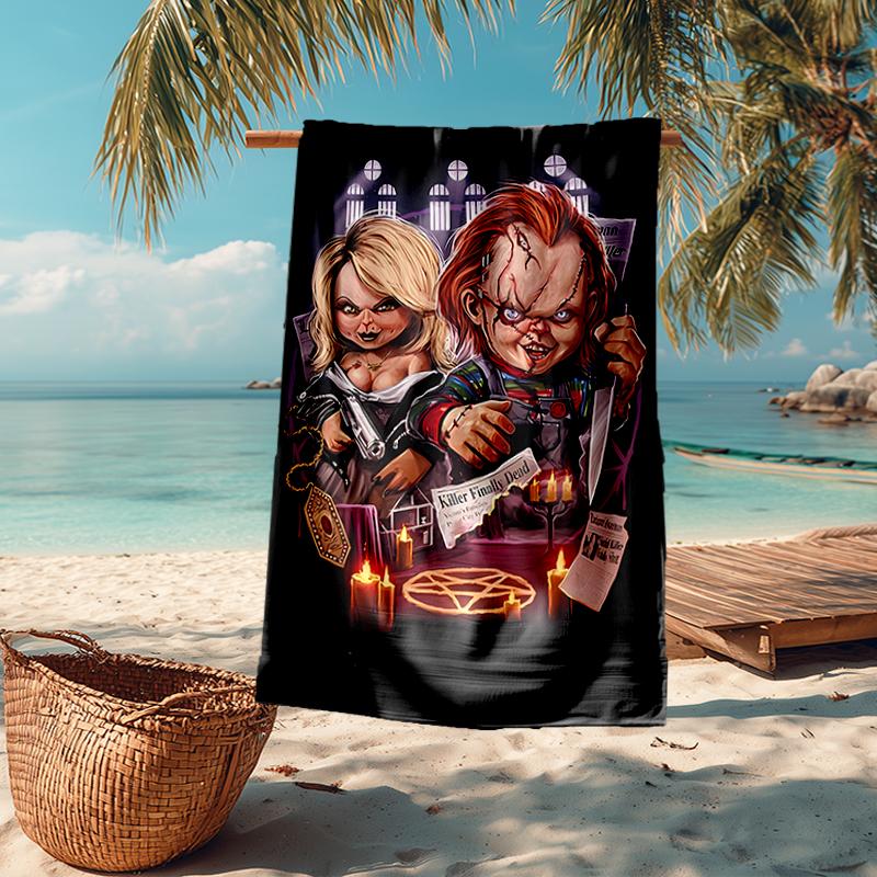 Ultra-Soft Beach Towel with Halloween horror Theme,Ideal for Pool - Camping, Diving - Perfect Travel Essential, Vibrant Beach Towel.
