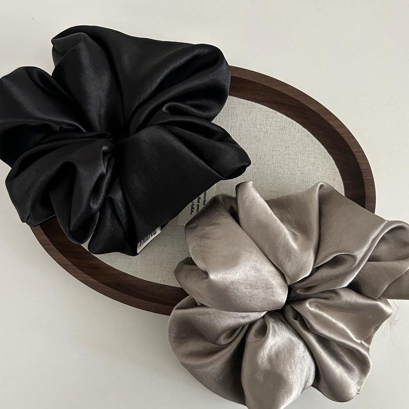 korea big silk scrunchies for women elastic  blue hair tie girls large hair rubber bands satin scrunchies hair accessories