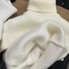 Kids Autumn Winter Thickened Fleece Lined High Neck Knit Sweater Warm Base Layer Top For Toddlers And Children