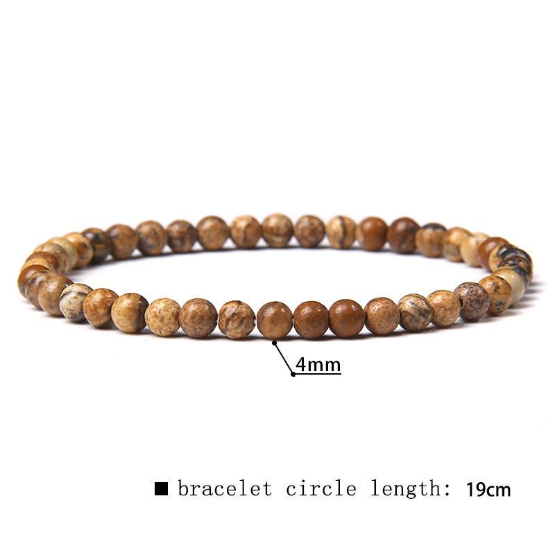 4mm Natural Agate Mini Energy Bracelet Women's Glossy Beads Semi-Precious Pulsera Jewellery Bracelet Bracelet