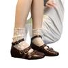 New Retro Inner Height Increase Shallow Mouth Single Shoes Women's Cross Buckle Square Head Versatile Mary Jane Shoes Single Shoes