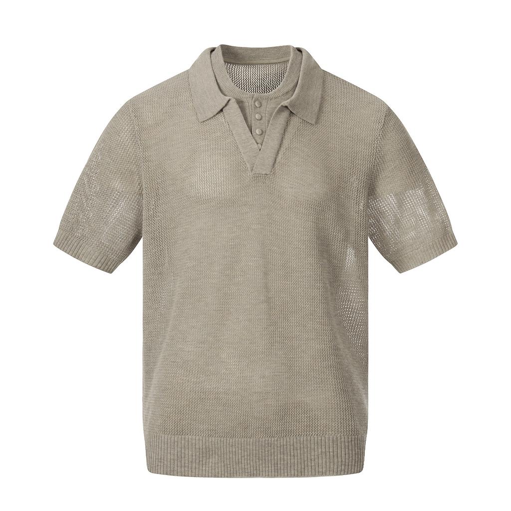 Summer Short-sleeved Polo Shirt Trendy Personalized Hollow T-shirt Men's Bottoming Shirt