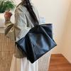 European And American Women Business Shoulder Bag Vintage Brown Coffee Handbag Large Capacity Commute Tote Black Pu Leather Bag