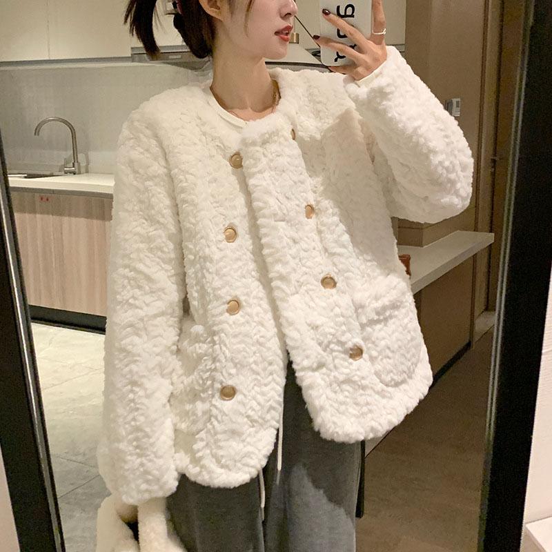 Coat for Women Cotton Plush Autumn Winter Thickened Fleece Sweatshirt Oversize Casual Coat Jacket