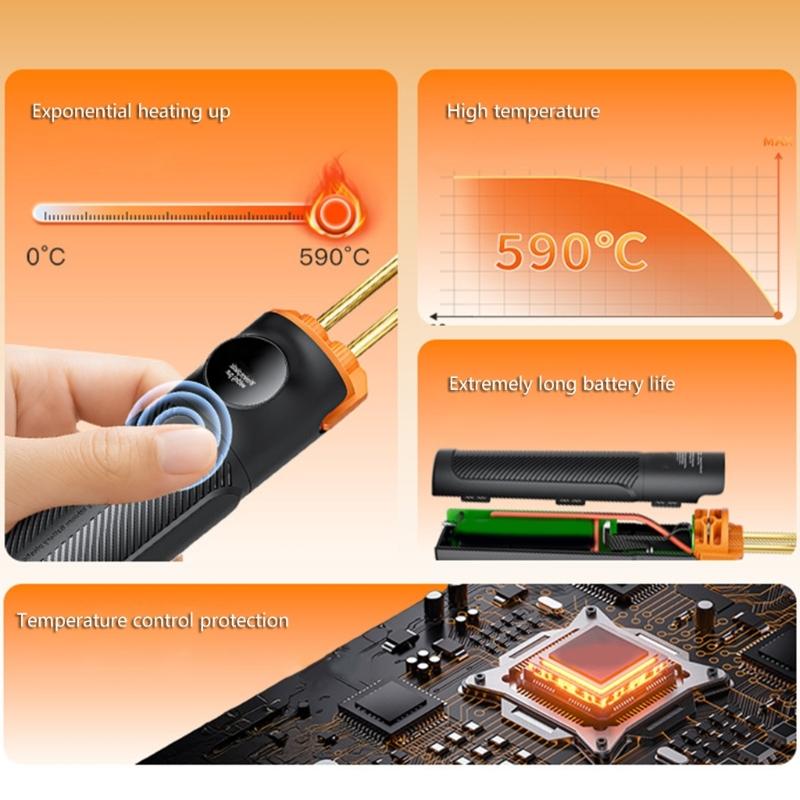 Highly speed 590℃ Plastic Welding Guns For Automotive Bumpers Welder Builts In 4000mAh Battery And Illuminated Work Area