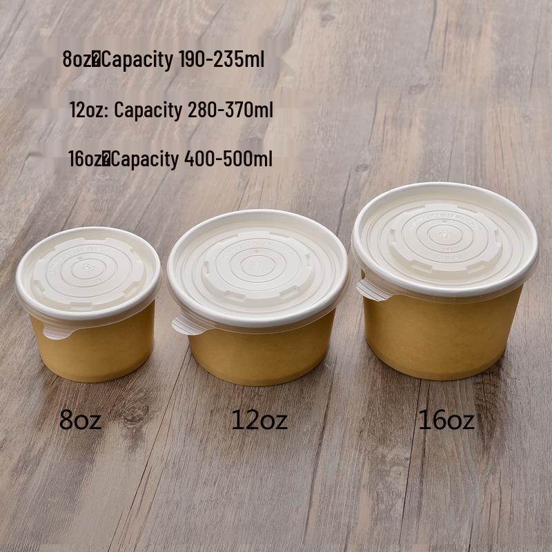 Kraft Color Paper Soup Bowl – Disposable Round Soup Box for Takeout & Fast Food