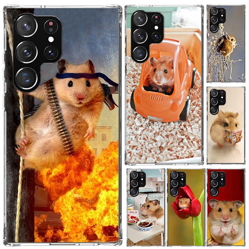 Cute Lovely Pet Hamster Phone Case for Samsung Galaxy S26 S24 S23 Ultra S25 Edge S22 S21 Plus S20 FE + Soft Print Shell Funda Ga
