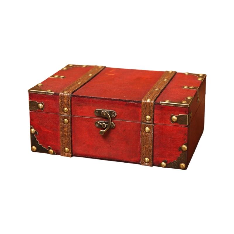 Изящный деревянный ящик для хранения в антикварном стиле с надежным кодовым замком для защиты ценностей и улучшения эстетики комнаты 1470₽