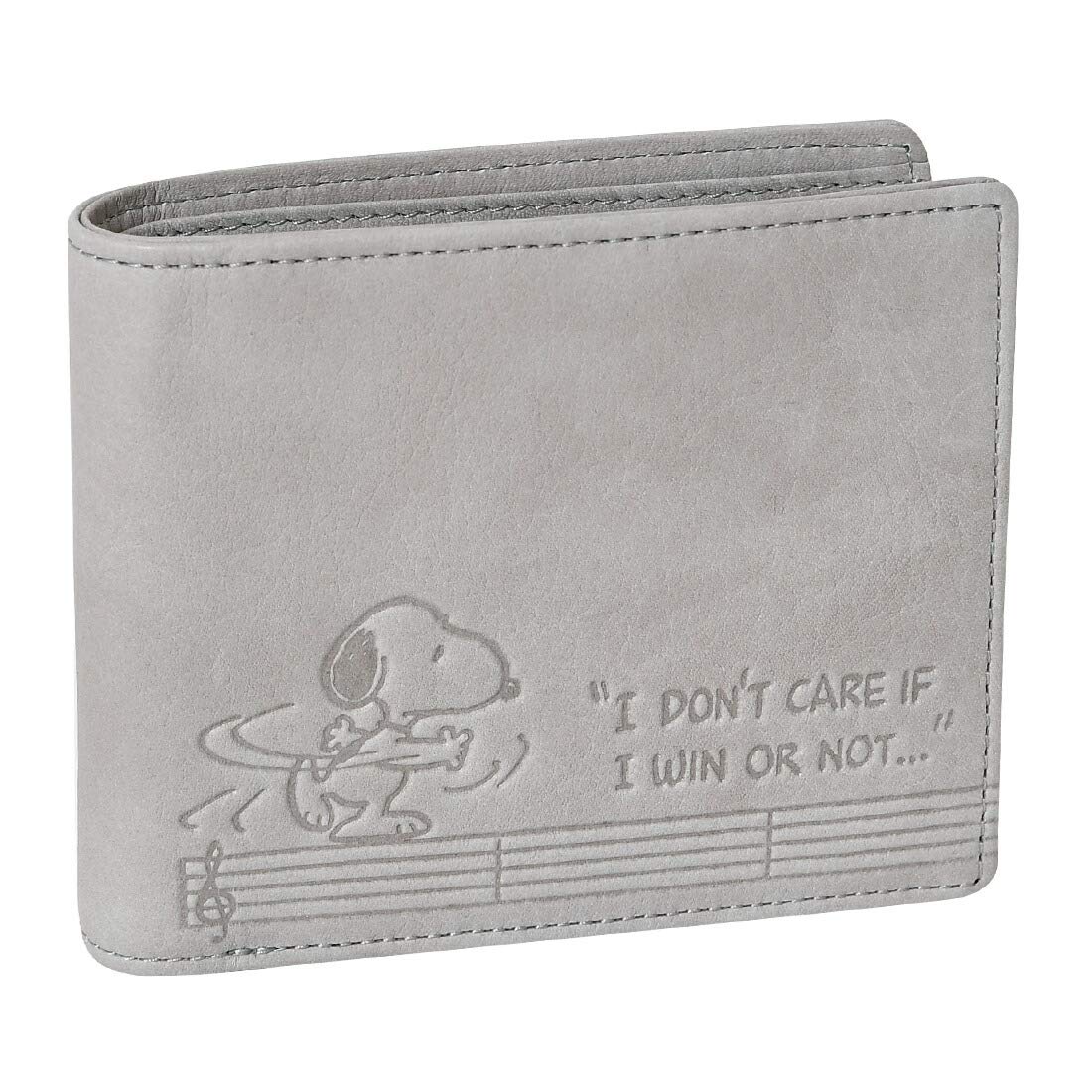

73280 Bifold Short Wallet Embossed Genuine Leather Gray [Snoopy] Women s