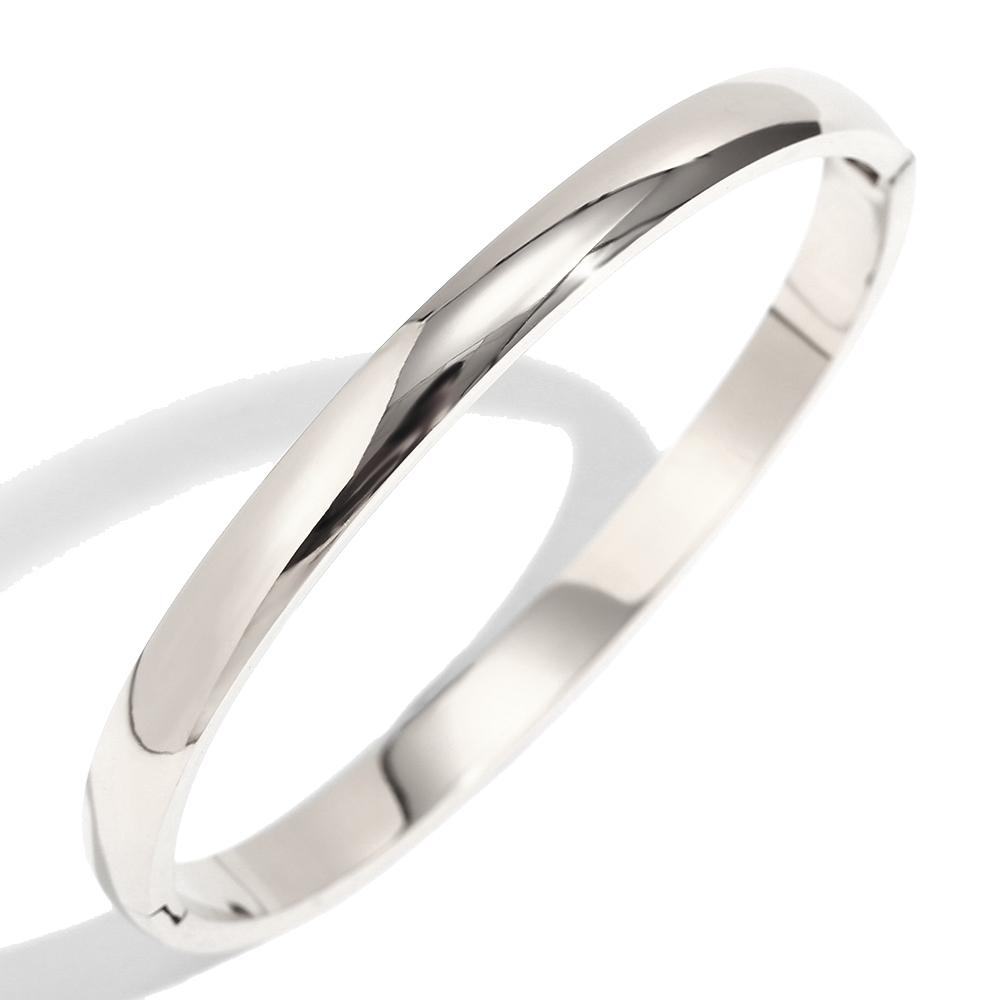 MamacitaSlay 4mm 5mm 6mm 8mm Gold Plated Silver Color titanium bangles Bracelets Daily trendy women's stainless steel jewelry