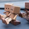 Wooden Man Figurine Shaking Wooden Man Figure Decoration Desktop Dashboard Funny Sculpture Ornament for Family Outings Road Trip