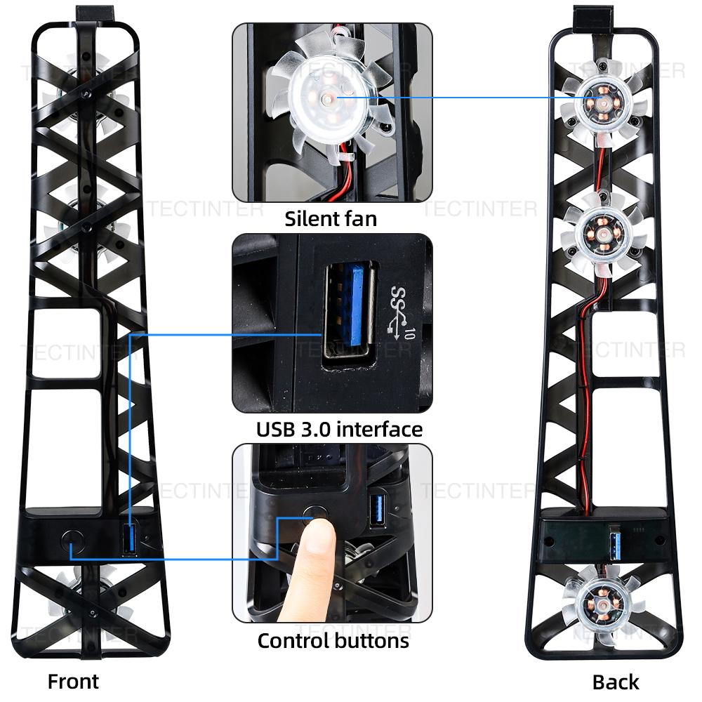 Cooling Fan with LED Light for Playstation 5 Slim Disc and Digital Editions Cooling System Cooler Base For PS5 Slim Accessories