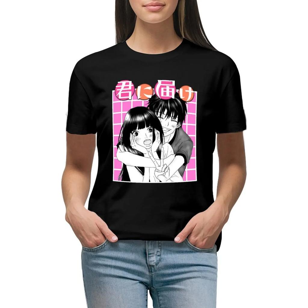 Kimi Ni Todoke Anime T-shirt Korean Summer T-shirts for Women Graphic Tees Funny