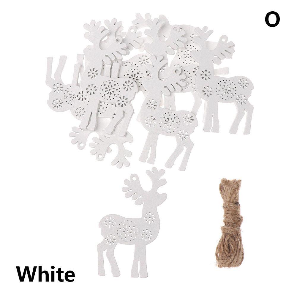 DIY Gifts Drop Pendant Christmas Tree Decoration Santa/Elk/Angel Wooden Ornaments Xmas Hanging