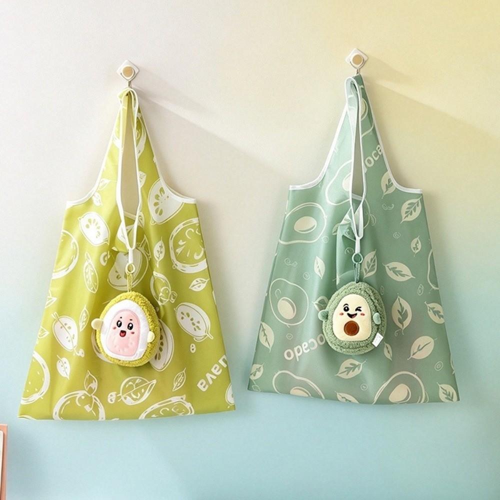 Easy To Carry Cartoon Folding Shopping Bag Foldable Fruit Print Grocery Bag Eco-friendly Reusable Shopping Handbag Outdoor
