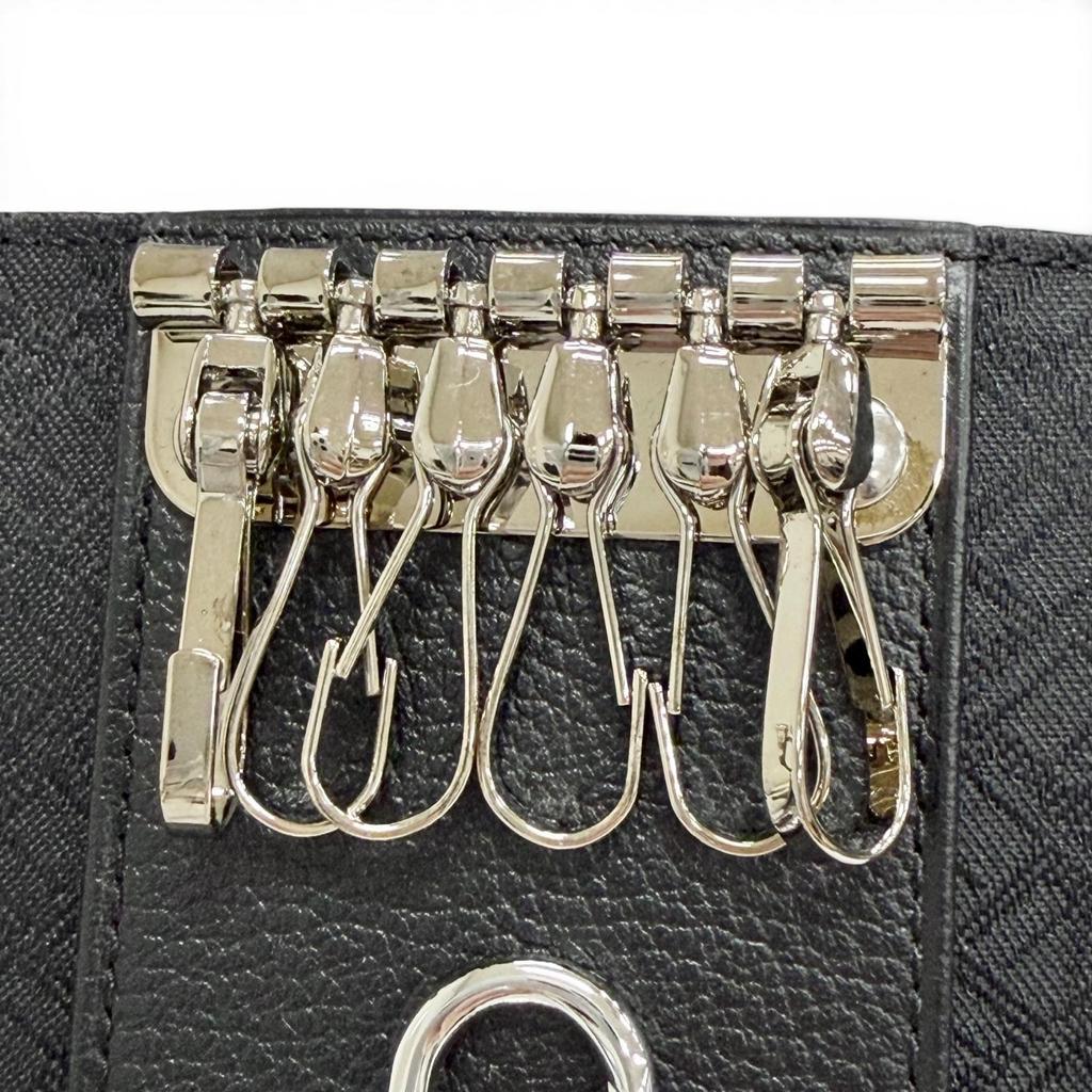Pristine Dunhill Key Holder D9 With Logo All-over Print 6-key Hook Black Used