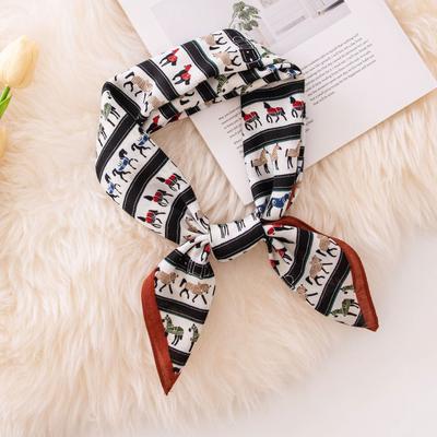 High-end Niche Printed Square Scarf Designer Style, Personalized Elegance, Temperament Herringbone Silk Scarf Decorative Scarf