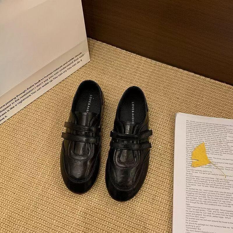High-heel Flat Shoes with Soft Soles, Women s New Style Leather Shoes, Ballet Flats 35