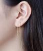 1 Pair or 2 Pair Silver Gold Chain Threader Earrings Gold Earrings Dangle Earrings Gold Jewelry Edgy Earrings Drop Earrings for Gifts 18cm/7\