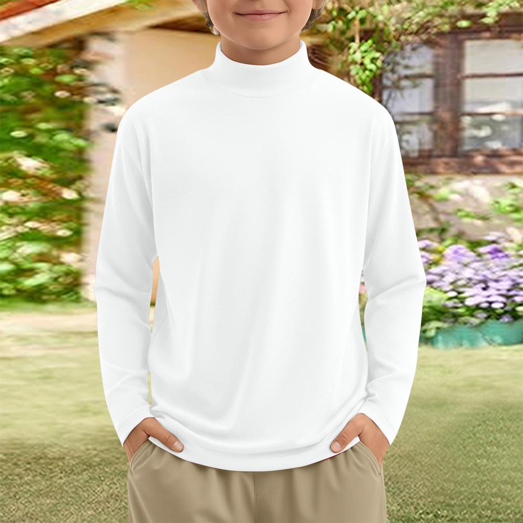 Boy And Girls Color Long Sleeved T-shirt Round Neck Color T-shirt
