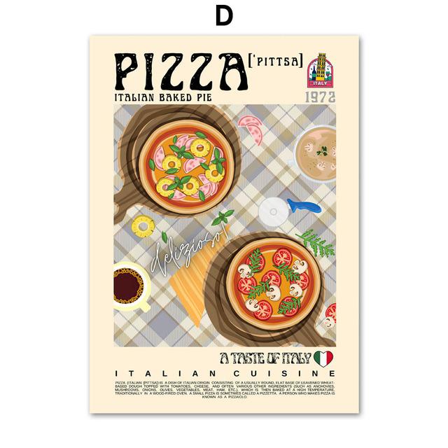 Mat Pierogi Paella Pizza Stollen Taco Dolma Posters och tryck Väggkonst Canvasmålning Nordisk köksdekoration