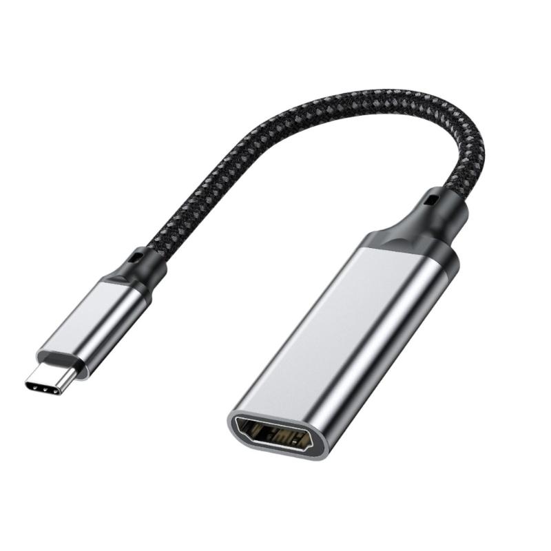 

Braided USB Type C Converter Video Transmission Adapter 4K@30Hz Video Output For Enables Smartphones Tablets Computers сірий колір/небо