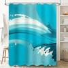 Modern Watercolor Blue And White Shower Curtain Bathroom Decor Waterproof Printed Plastic Rod Pocket Shower Curtains For Home Ba