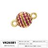 ZHUKOU 6MM Brass Inlaid Zircon Round Magnet Connection Buckle Bead Water Diamond Pendant Jewelry Making Buckle Accessories:VK265