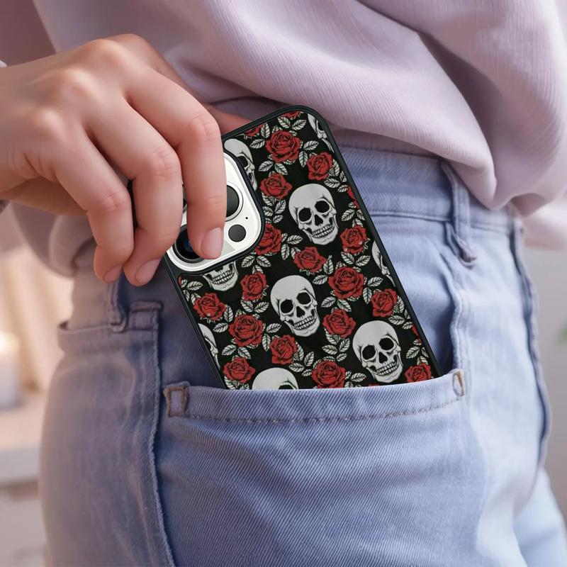 Gothic Skull Phone Case For iPhone 17 Air 15 16e 14 13 Pro Max Coque 12 11 Pro Max PLUS cover