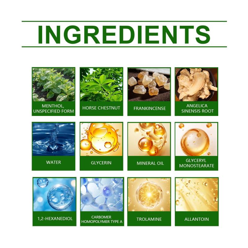 Natural Plant Extracts Leg Cream Swelling Edema Relief Care Soreness Recovery For Long Standing External Massage