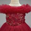Girls Navy Blue Tulle Princess Ball Gown Flower Girl Dress