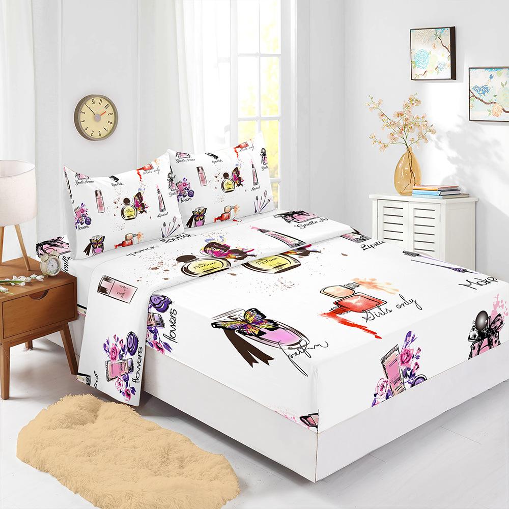 Four-Piece Mattress Set 3D Digital Printing Mattress Protective Cover Specimen Butterfly Mattress
