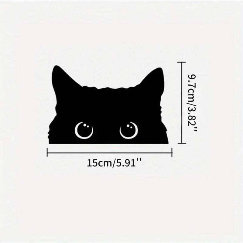 Vinyl Car Sticker Accessory - Waterproof Styling Cover for Car Decoration - Adorable Poor Cat Design with Big Eyes for Car