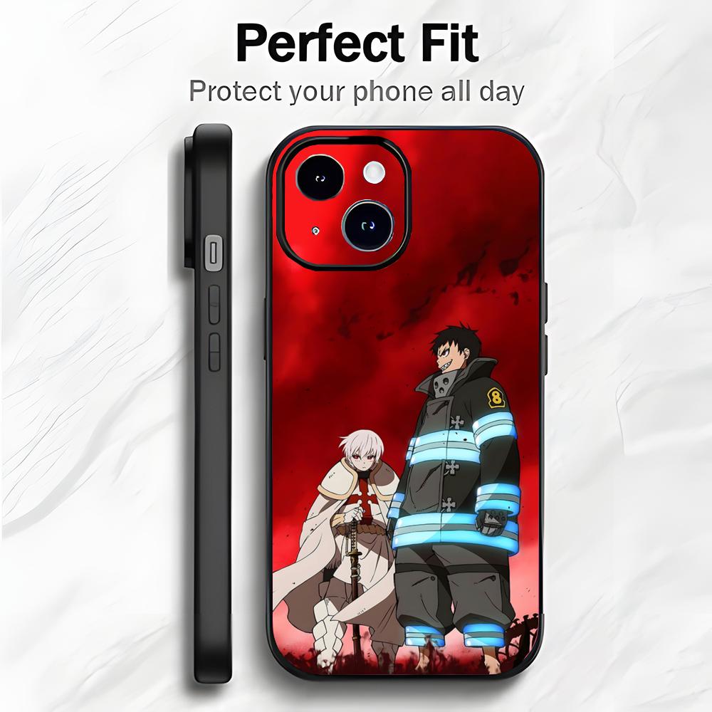 Mutige Aktion Japanischer Anime F-Fire Force Handyhülle Handyhülle Weiche Verpackung Leicht Für iPhone17 16 15 14 13ProMax