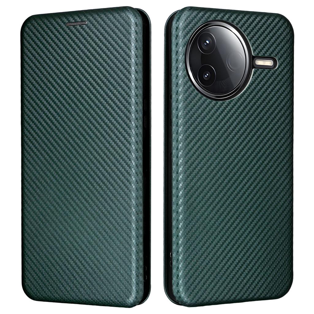 Pouzdro na telefon pro Xiaomi Poco F7 Pro 5G/F7 Ultra 5G/Redmi K80 5G/K80 Pro 5G Textura karbonových vláken Nárazuvzdorný PU kožený kryt